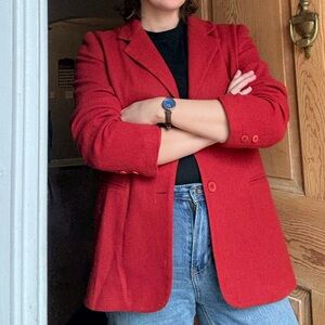 New York & Company 100% Wool Women's Red Blazer Size 6